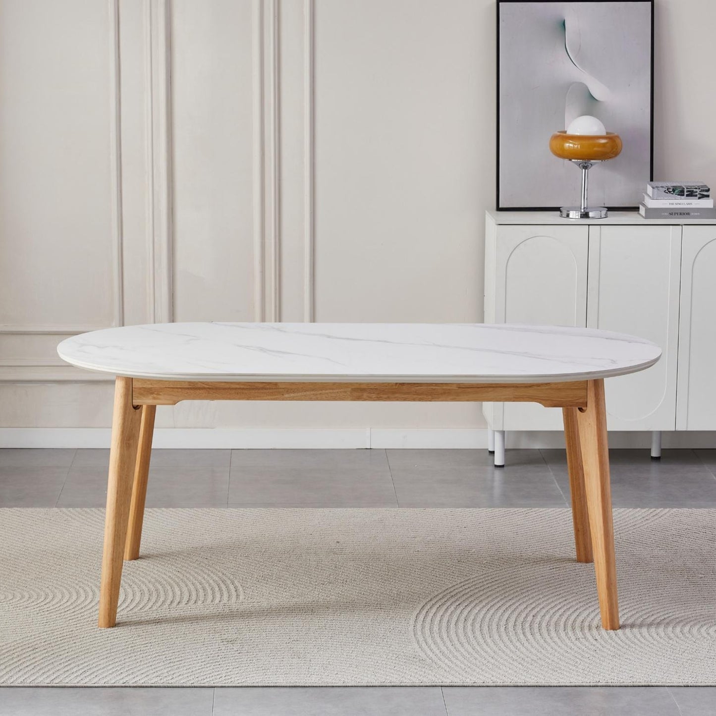 Finland Ceramic Dining Table - Snow White