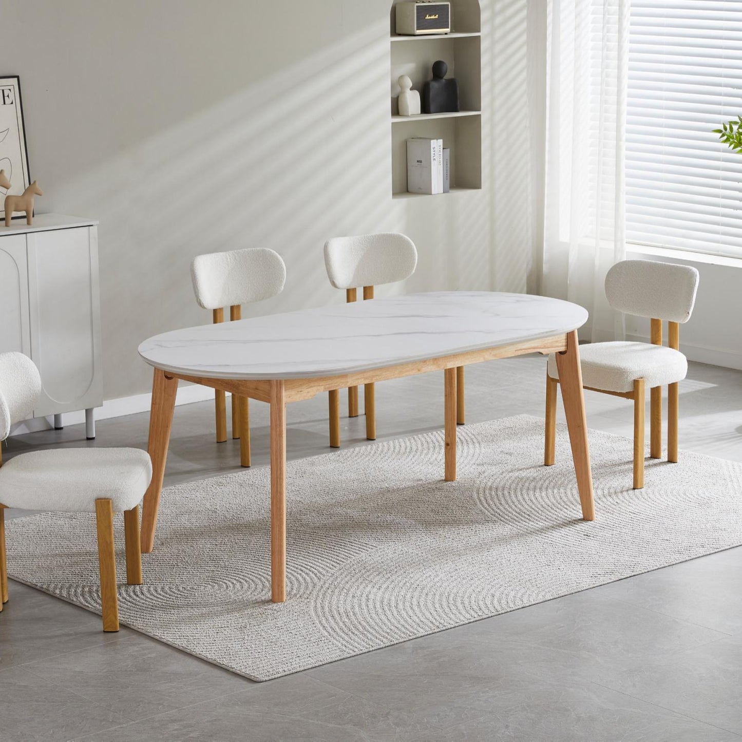 Finland Ceramic Dining Table - Snow White