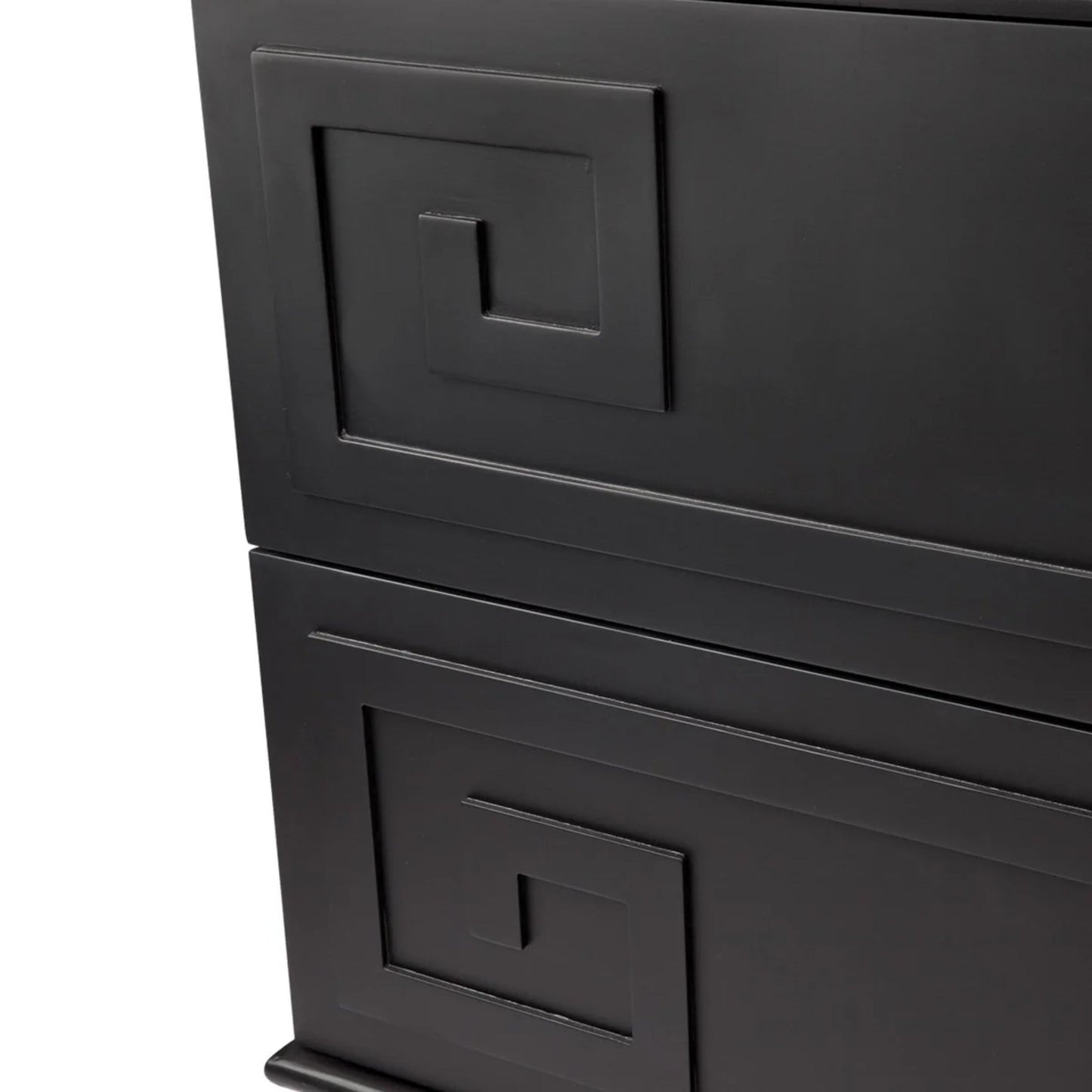 Greek Key Two Drawer Bedside Table - Black Bedside Table Cafe Lighting & Living   