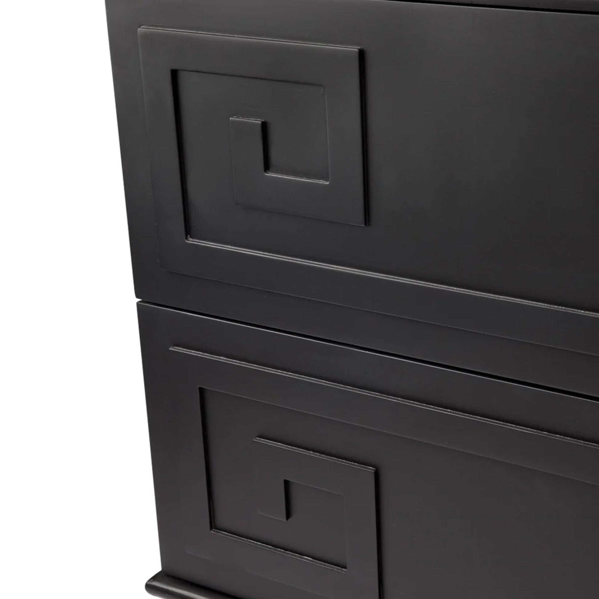 Greek Key Two Drawer Bedside Table - Black Bedside Table Cafe Lighting & Living   