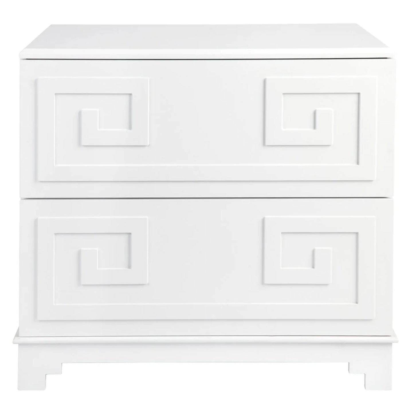 Greek Key Two Drawer Bedside Table - Black Bedside Table Cafe Lighting & Living White  