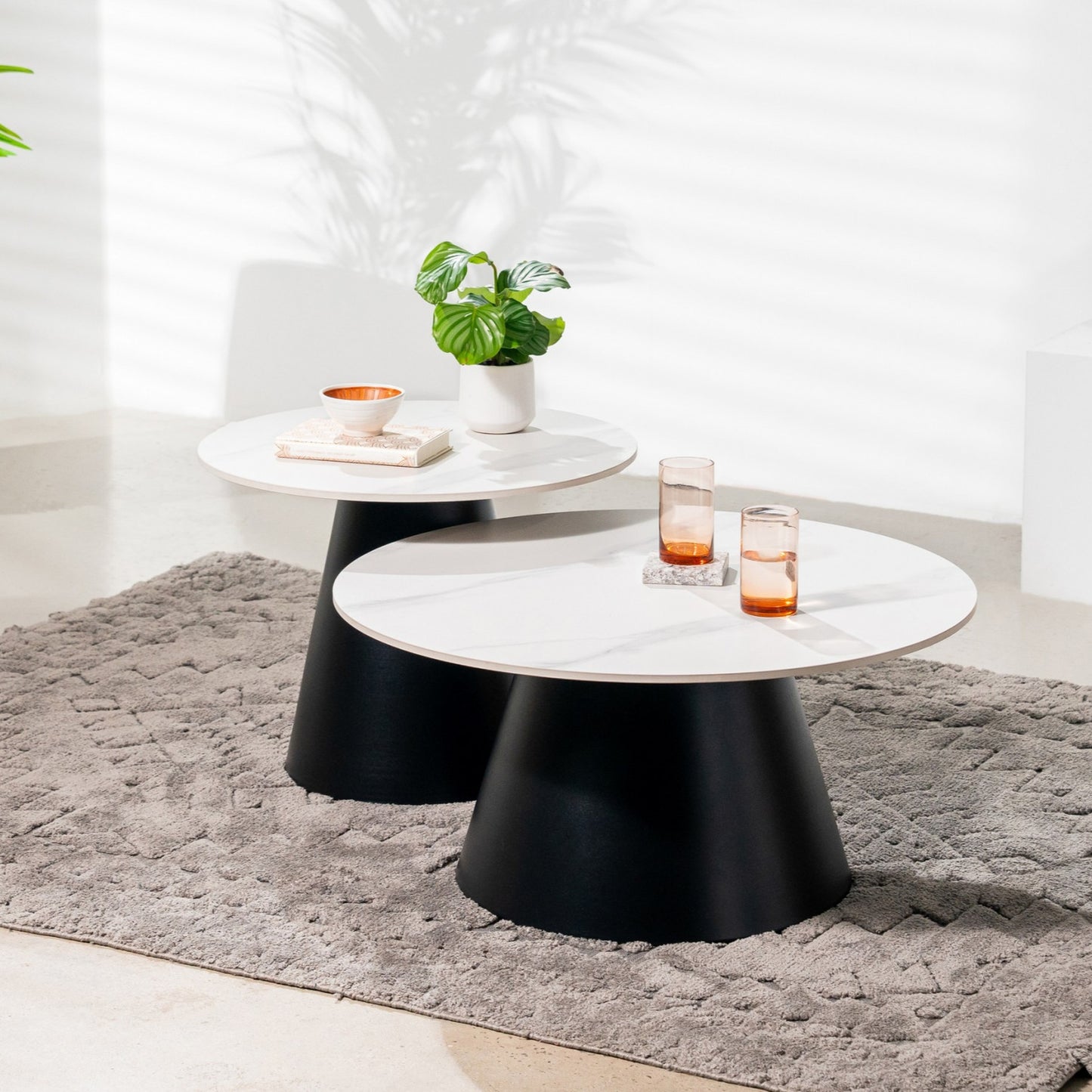 Grollo Ceramic Coffee Table Set - Snow White