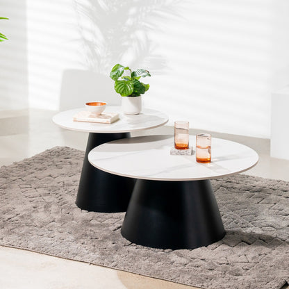 Grollo Ceramic Coffee Table Set - Snow White