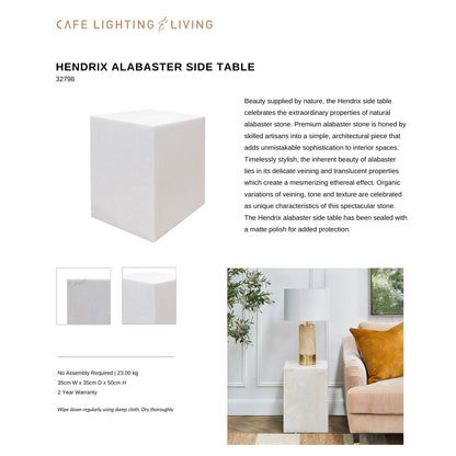 Hendrix Alabaster Side Table Side Table Cafe Lighting & Living