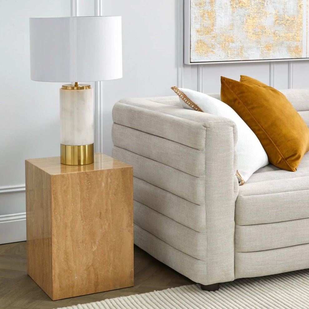 Hendrix Natural Travertine Side Table – Alfresco Collective
