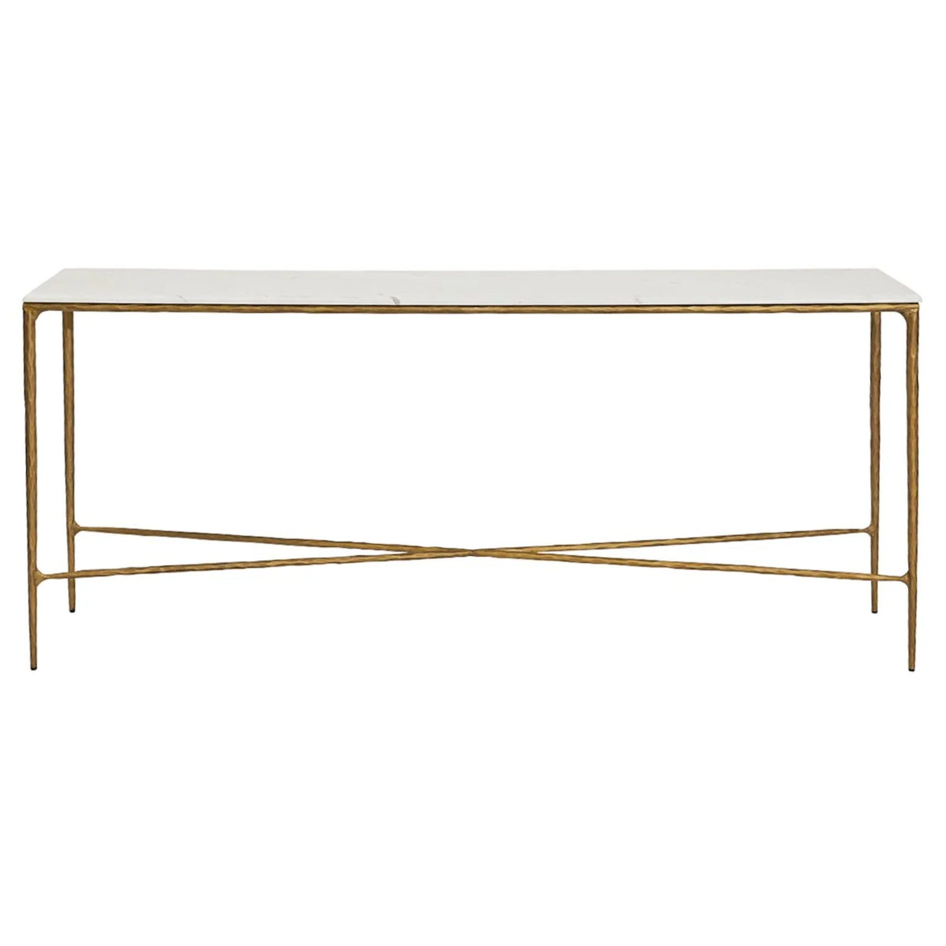 Heston Large Marble Console Table Console Table Cafe Lighting & Living Brass Large