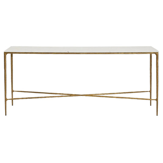Heston Large Marble Console Table Console Table Cafe Lighting & Living Brass Large