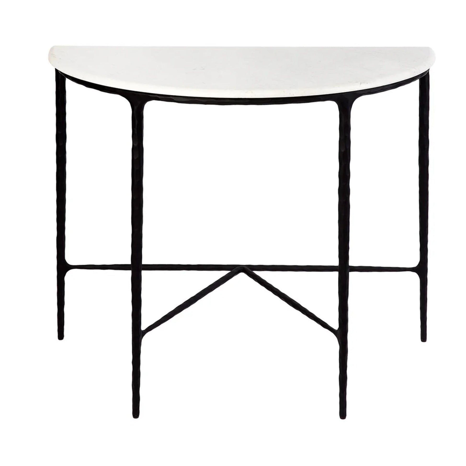 Heston Marble Demilune Console Table Console Table Cafe Lighting & Living Black