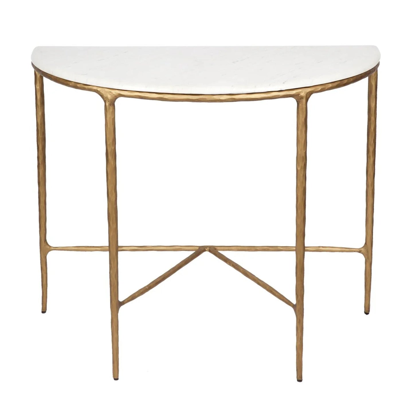 Heston Marble Demilune Console Table Console Table Cafe Lighting & Living Brass