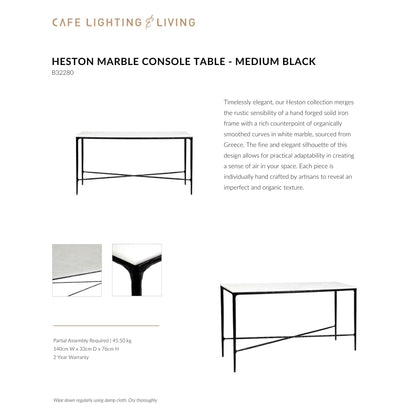 Heston Medium Marble Console Table Console Table Cafe Lighting & Living