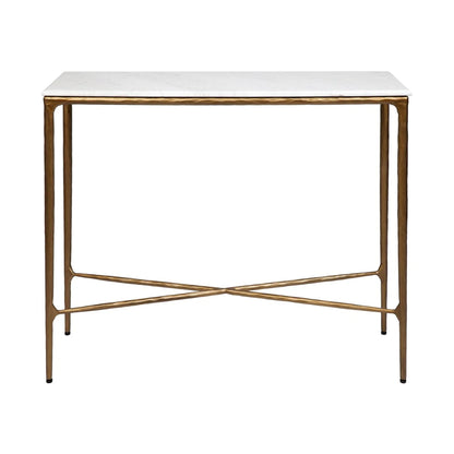 Heston Medium Marble Console Table Console Table Cafe Lighting & Living Brass Small
