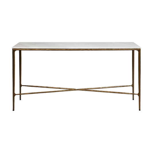 Heston Medium Marble Console Table Console Table Cafe Lighting & Living Brass Medium