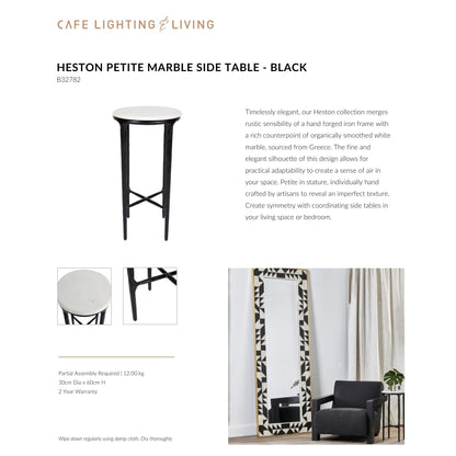 Heston Petite Marble Side Table Side Table Cafe Lighting & Living