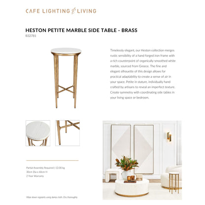 Heston Petite Marble Side Table Side Table Cafe Lighting & Living