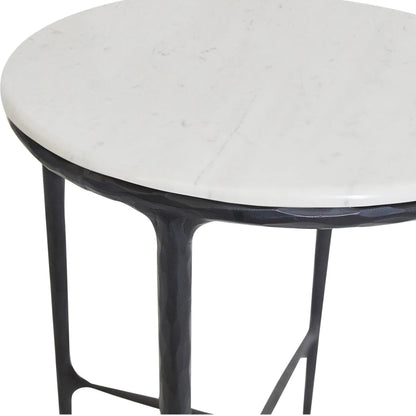 Heston Round Marble Side Table Side Table Cafe Lighting & Living