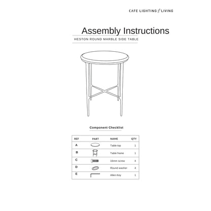 Heston Round Marble Side Table Side Table Cafe Lighting & Living