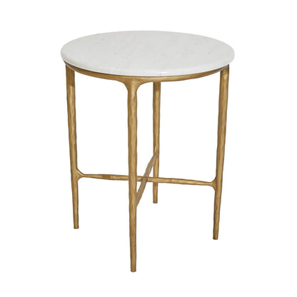 Heston Round Marble Side Table Side Table Cafe Lighting & Living