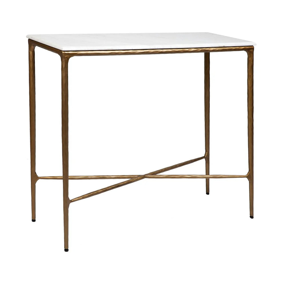 Heston Small Marble Console Table - Brass – Alfresco Collective