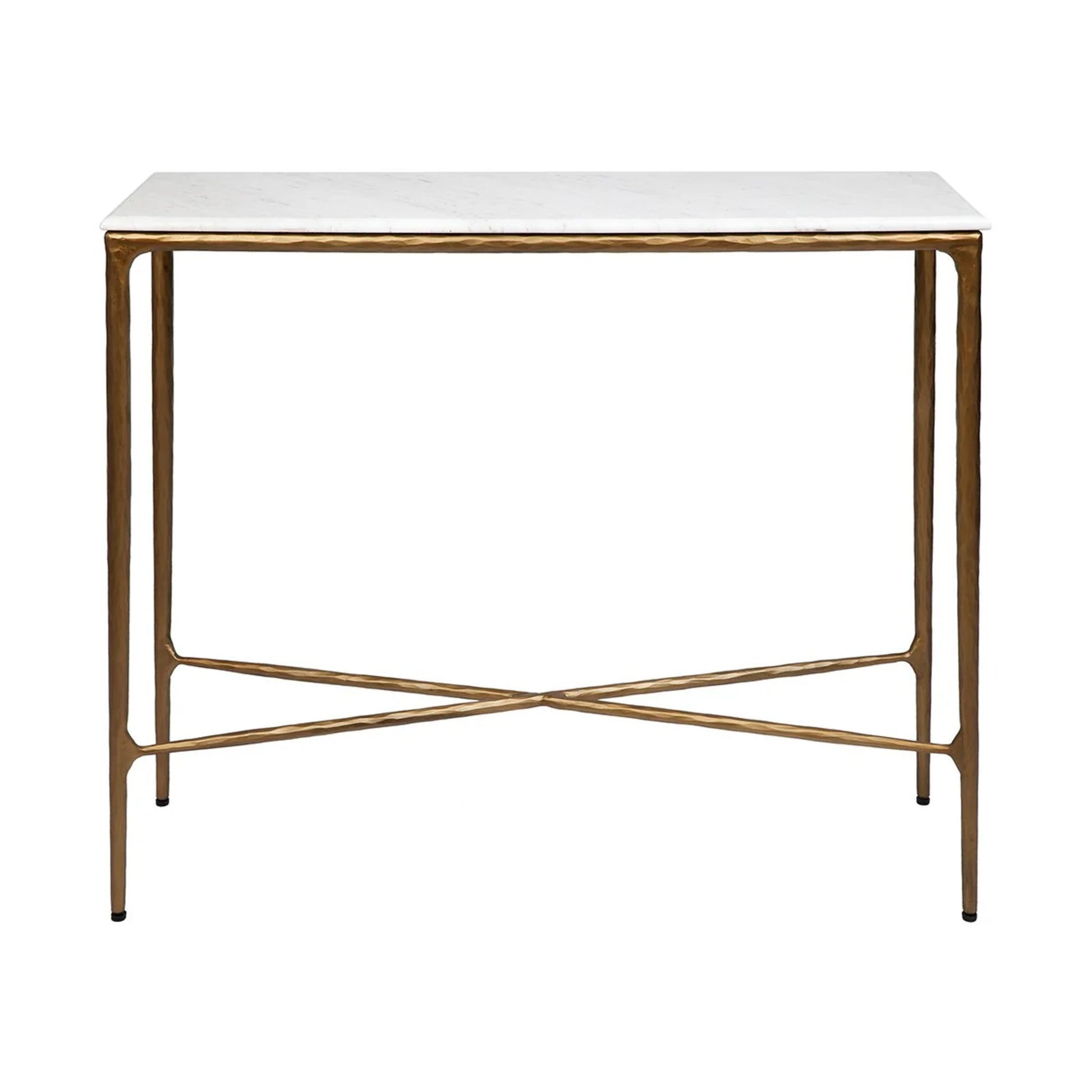 Heston Small Marble Console Table Console Table Cafe Lighting & Living Brass Small