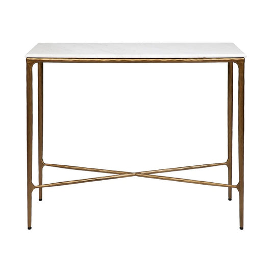 Heston Small Marble Console Table Console Table Cafe Lighting & Living Brass Small