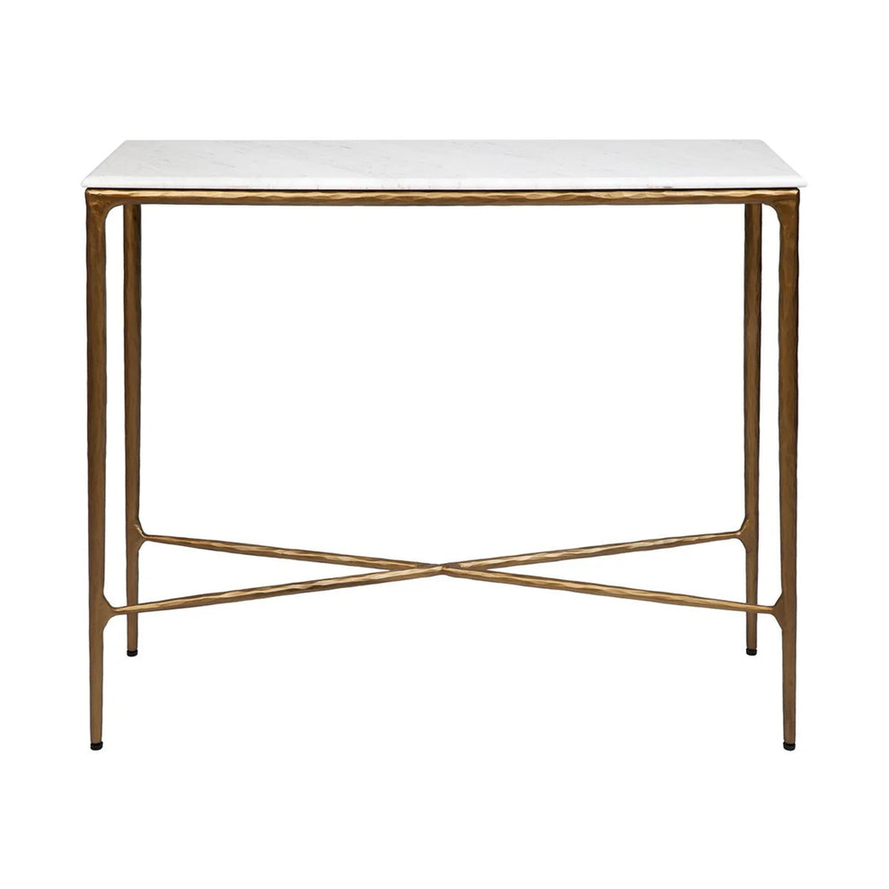 Heston Small Marble Console Table - Brass – Alfresco Collective