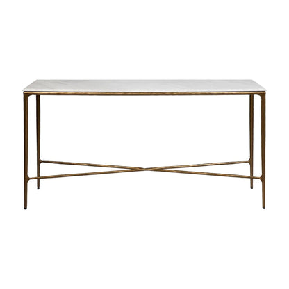 Heston Small Marble Console Table Console Table Cafe Lighting & Living Brass Medium