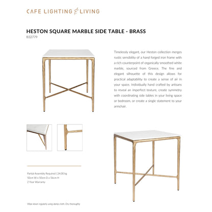 Heston Square Marble Side Table Side Table Cafe Lighting & Living