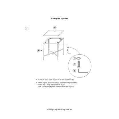 Heston Square Marble Side Table Side Table Cafe Lighting & Living