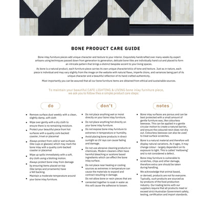 Huxley Bone Inlay Bedside Table - Black Bedside Table Cafe Lighting & Living   