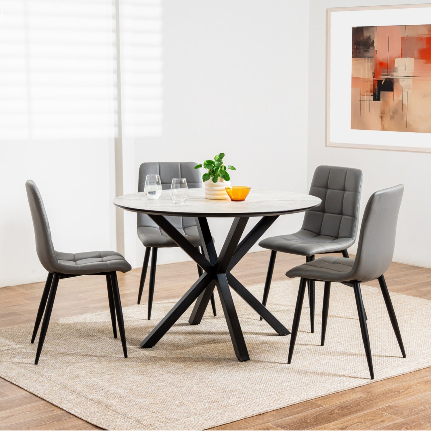 Jack Leather Dining Chair Set of 2 - Charcoal