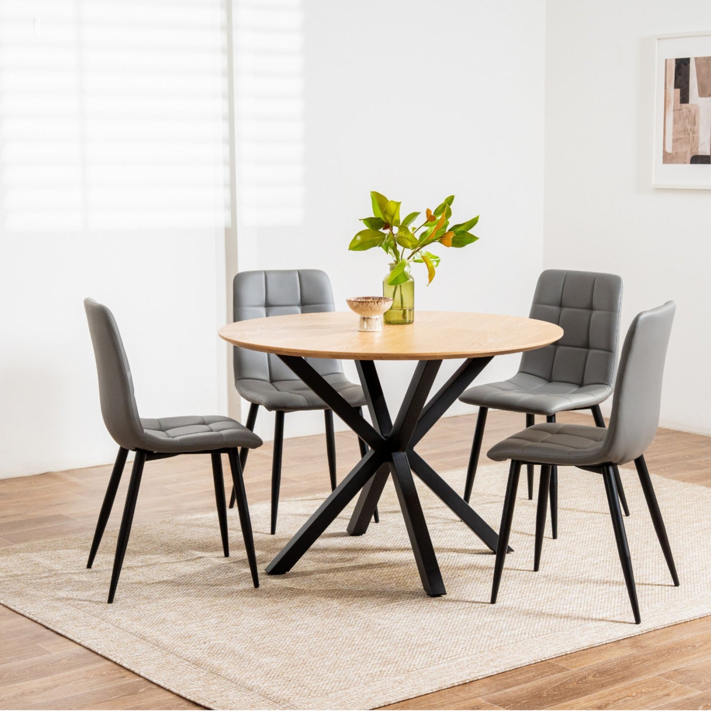 Jack Leather Dining Chair Set of 2 - Charcoal