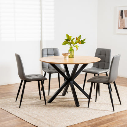 Jack Leather Dining Chair Set of 2 - Charcoal