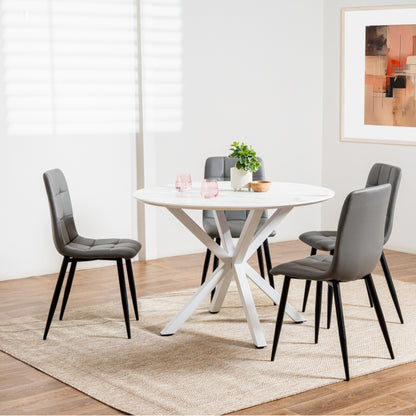 Jack Leather Dining Chair Set of 2 - Charcoal