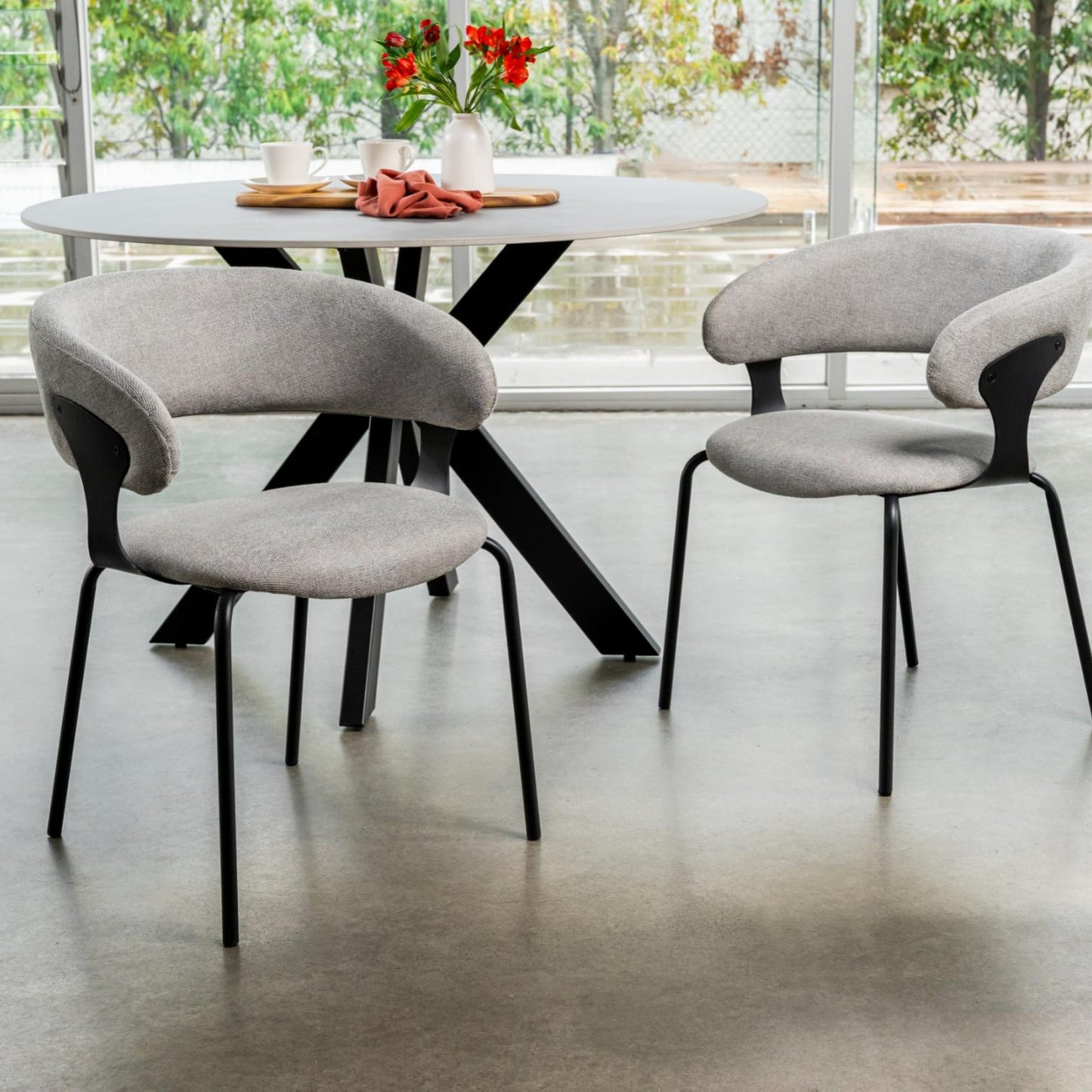 Kenny Metal Dining Chair Set of 2