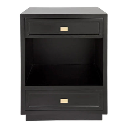 Logan Open Two Drawer Bedside Table Bedside Table Cafe Lighting & Living Black