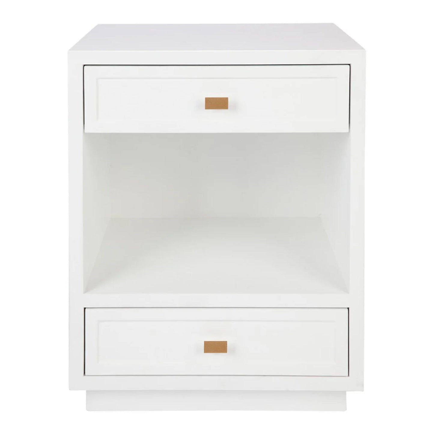 Logan Open Two Drawer Bedside Table Bedside Table Cafe Lighting & Living White