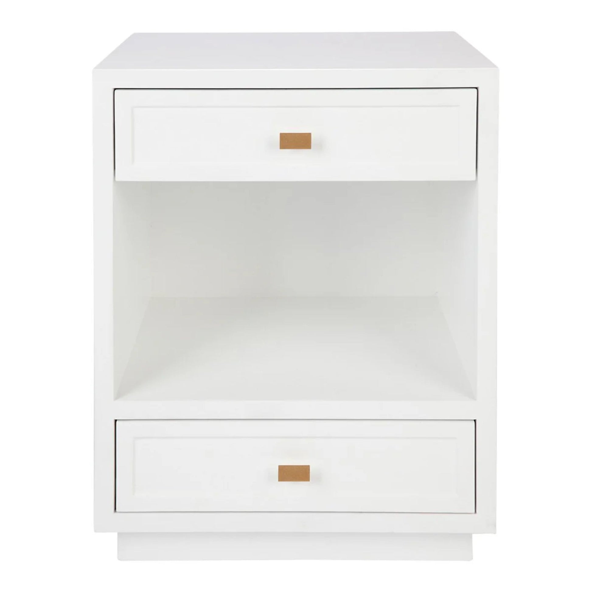 Logan Open Two Drawer Bedside Table Bedside Table Cafe Lighting & Living White