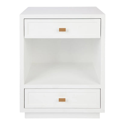 Logan Open Two Drawer Bedside Table Bedside Table Cafe Lighting & Living White