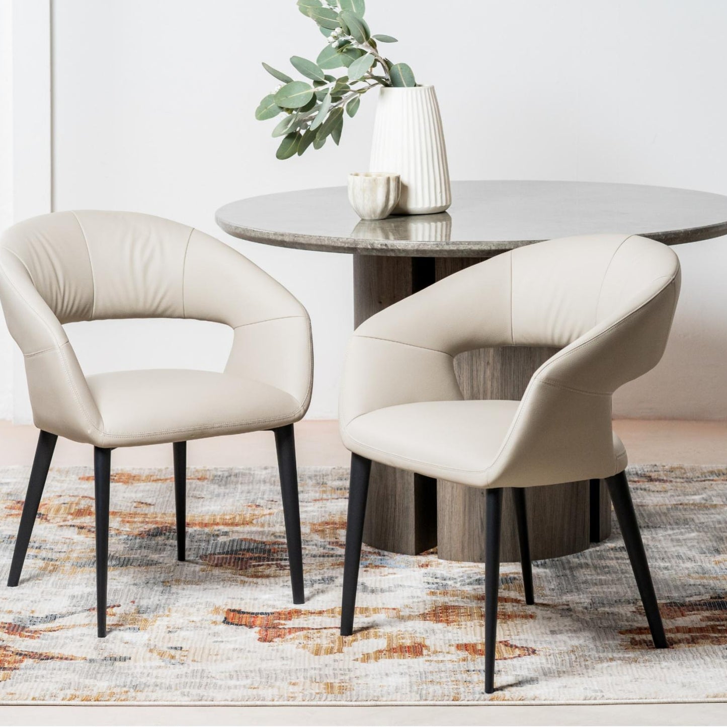 London Leather Dining Chair Set of 2