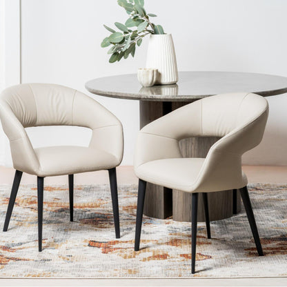 London Leather Dining Chair Set of 2