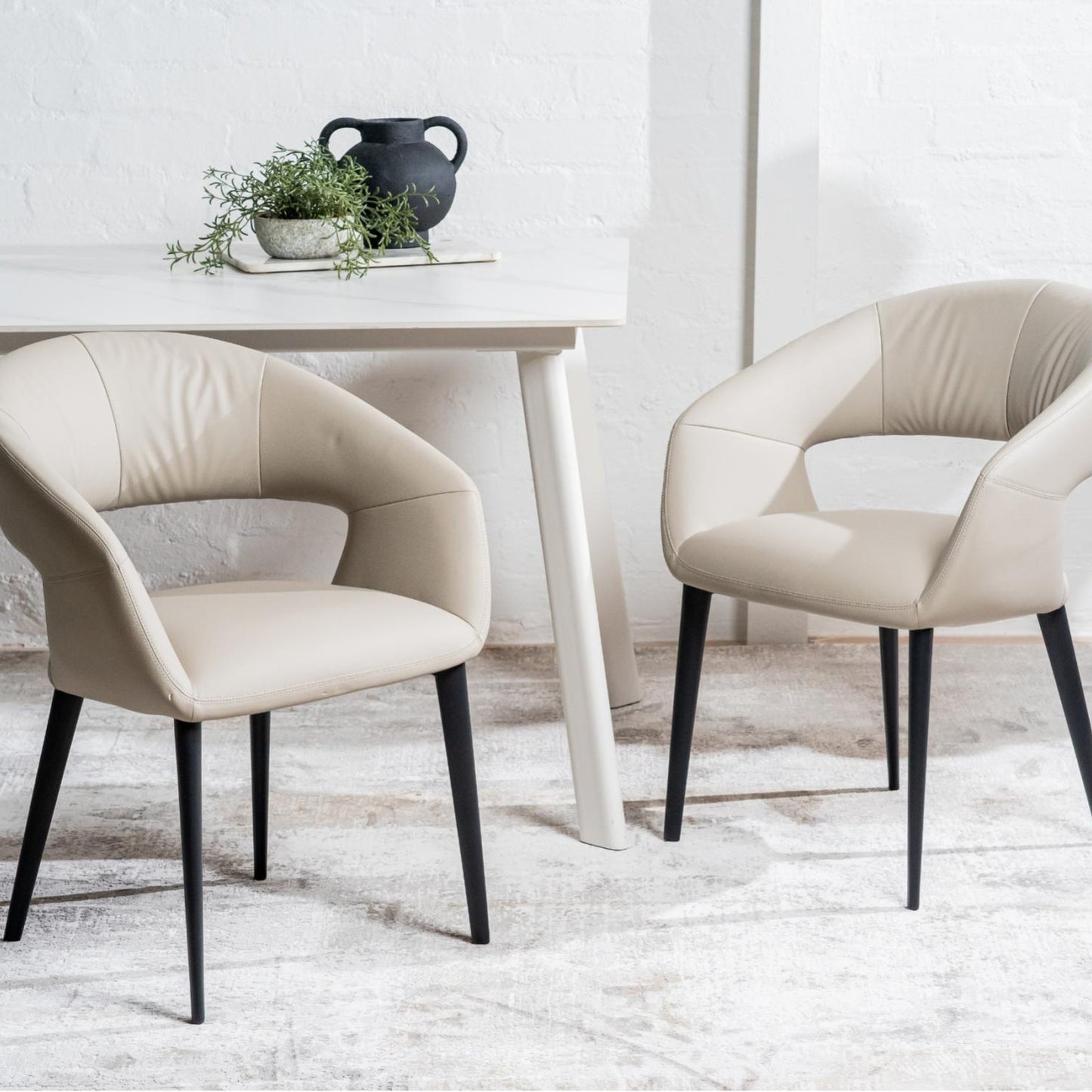 London Leather Dining Chair Set of 2