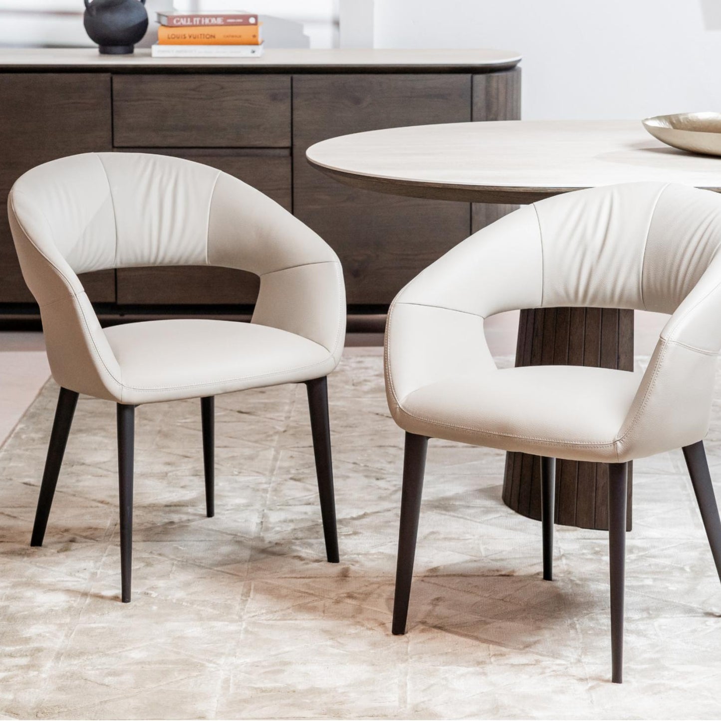London Leather Dining Chair Set of 2