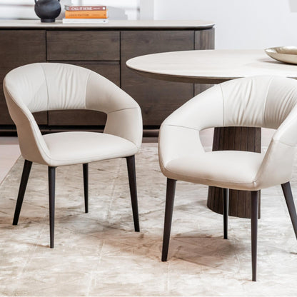 London Leather Dining Chair Set of 2