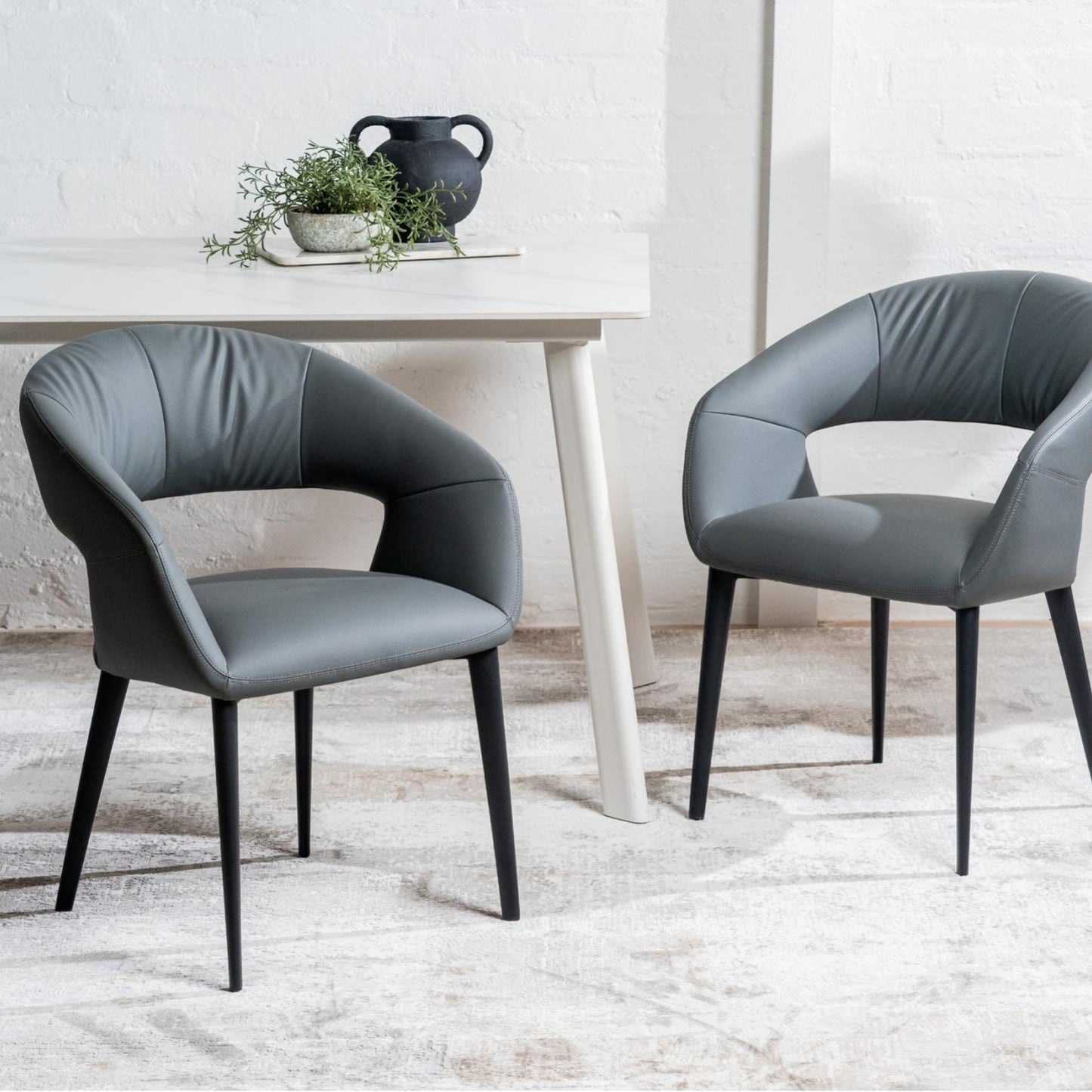 London Leather Dining Chair Set of 2