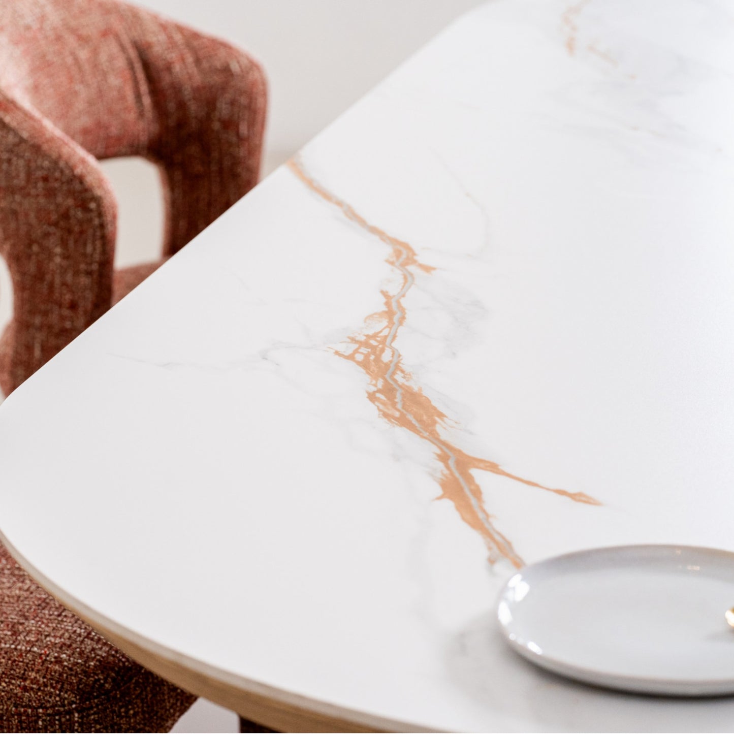 Lucerne Wood Dining Table With Ceramic - Natural
