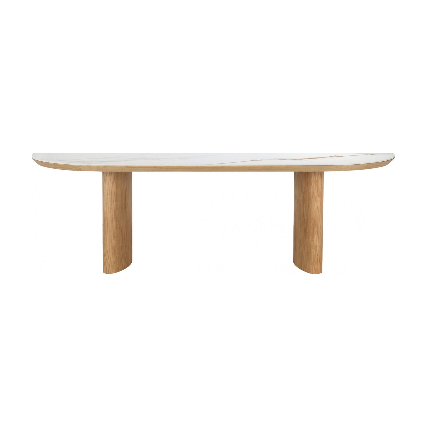 Lucerne Wood Large Dining Table With Ceramic - Natural