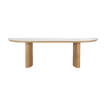 Lucerne Wood Large Dining Table With Ceramic - Natural