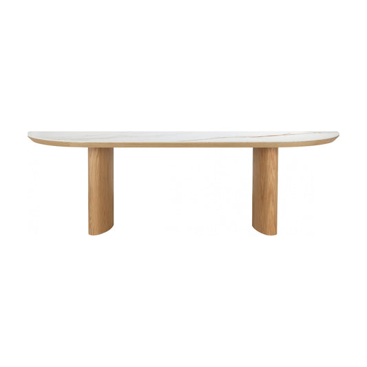 Lucerne Wood Large Dining Table With Ceramic - Natural