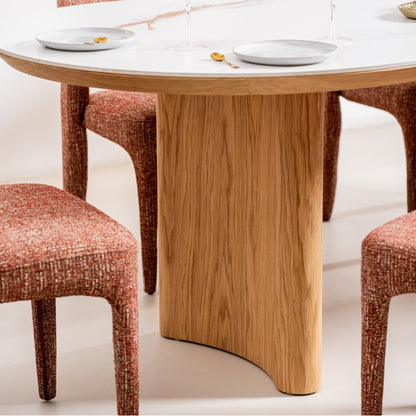 Lucerne Wood Large Dining Table With Ceramic - Natural