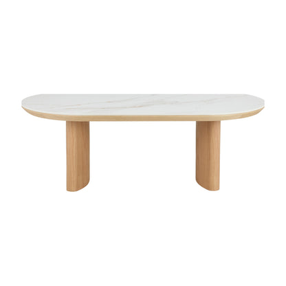 Lucerne Wood Coffee Table With Ceramic - Natural